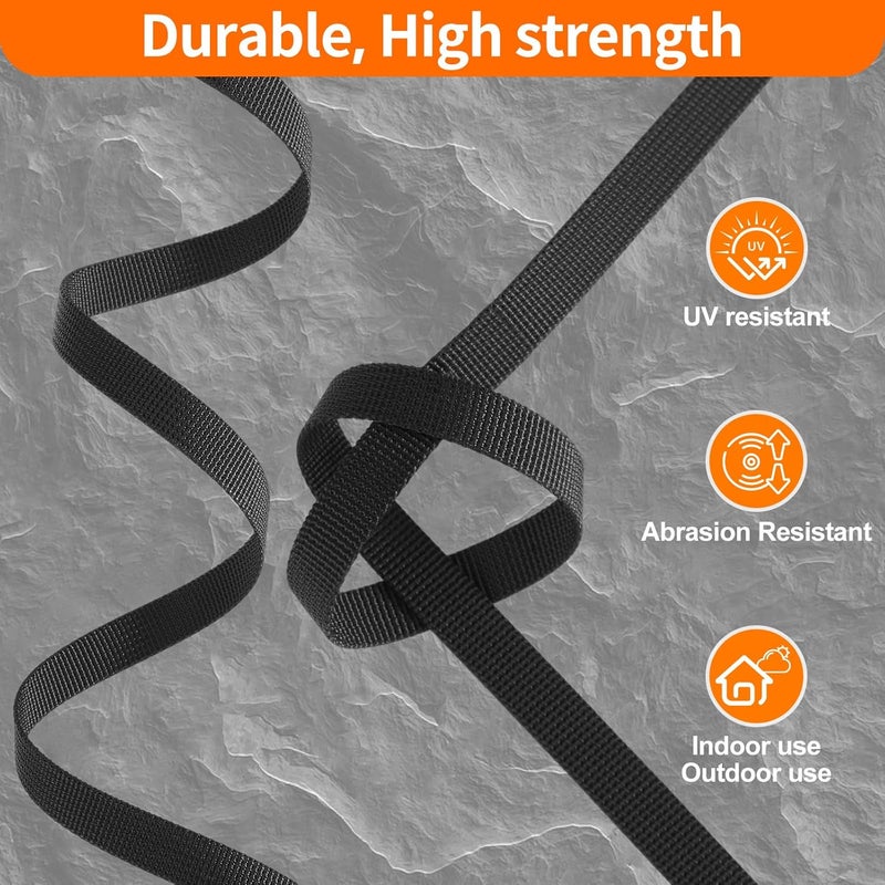 BEYOURD Buckle and Strap Set 3/8", 10 Yards Webbing Strap, 10-Pack Dual Adjustable Side Release Plastic Buckles, 20 Tri-Glide Slider Clips, Black (3/8 Inch Combo Set) - Image 4